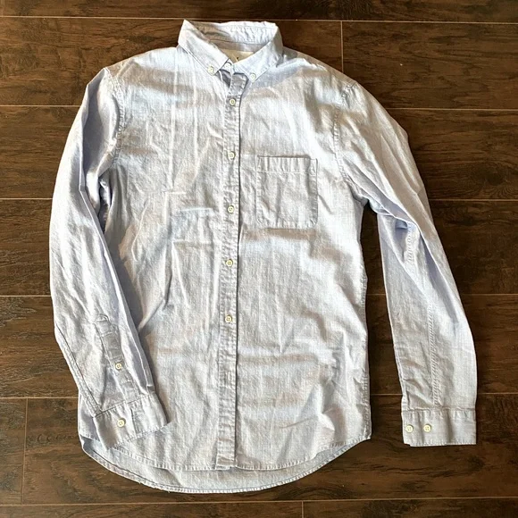no collar dress shirt h&m H&M Shirt Mens Small S Button Up Long Sleeve Sage Green Dress Or Casual